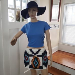 Blue Cropped Aerie T- shirt with Criss Cross Back sz S